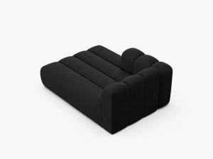 MODUL SEZLONG CANAPEA LUPIN, PE STANGA, NEGRU, CU TAPITERIE DIN TEXTIL BOUCLE BALOO, MICADONI - Img 3