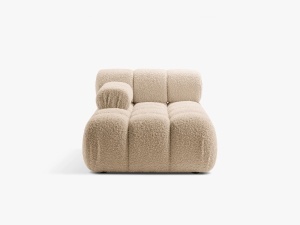 MODUL SEZLONG COLTAR BELIS, PE STANGA, NISIPIU, CU TAPITERIE DIN TEXTL BOUCLE ROLF, MICADONI