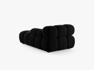 MODUL SEZLONG COLTAR BELLIS, PE DREAPTA, NEGRU, CU TAPITERIE DIN CATIFEA VENUS, MICADONI - Img 3