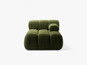 MODUL SEZLONG COLTAR BELLIS, PE DREAPTA, VERDE, CU TAPITERIE DIN TEXTIL BOUCLE ROLF, MICADONI