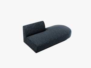 MODUL SEZLONG MILEY, PE DREAPTA, ALBASTRU, CU TAPITERIE DIN TEXTIL CHENILLE HAGA, MICADONI - Img 3