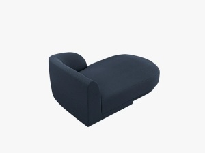 MODUL SEZLONG MILEY, PE DREAPTA, ALBASTRU INCHIS, CU TAPITERIE DIN TEXTIL BOUCLE BALOO, MICADONI - Img 4