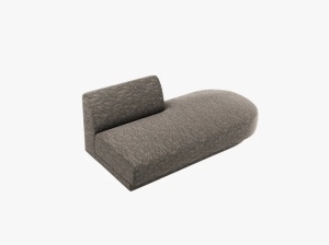 MODUL SEZLONG MILEY, PE DREAPTA, GRI, CU TAPITERIE DIN TEXTIL CHENILLE HAGA, MICADONI - Img 3