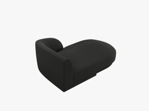 MODUL SEZLONG MILEY, PE DREAPTA, NEGRU, CU TAPITERIE DIN TEXTIL BOUCLE BALOO, MICADONI - Img 4