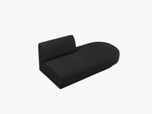 MODUL SEZLONG MILEY, PE DREAPTA, NEGRU, CU TAPITERIE DIN TEXTIL BOUCLE BALOO, MICADONI - Img 2
