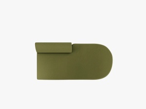 MODUL SEZLONG MILEY, PE DREAPTA, VERDE MASLINIU INCHIS, CU TAPITERIE DIN TEXTIL BOUCLE BALOO, MICADONI - Img 3