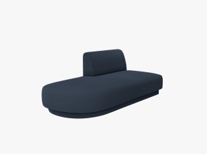 MODUL SEZLONG MILEY, PE STANGA, ALBASTRU INCHIS, CU TAPITERIE DIN TEXTIL BOUCE BALOO, MICADONI