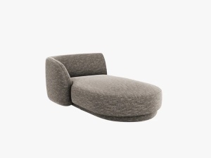 MODUL SEZLONG MILEY, PE STANGA, GRI, CU TAPITERIE DIN TEXTIL CHENILLE HAGA, MICADONI - Img 2