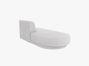 MODUL SEZLONG MILEY, PE STANGA, GRI DESCHIS, CU TAPITERIE DIN TEXTIL BOUCLE BALOO, MICADONI - Img 4