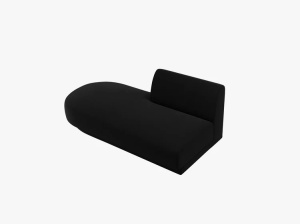 MODUL SEZLONG MILEY, PE STANGA, NEGRU, CU TAPITERIE DIN CATIFEA BLUVEL, MICADONI - Img 3