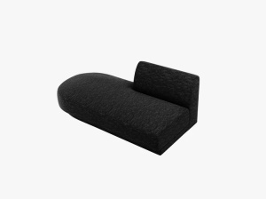 MODUL SEZLONG MILEY, PE STANGA, NEGRU, CU TAPITERIE DIN TEXTIL CHENILLE HAGA, MICADONI - Img 3