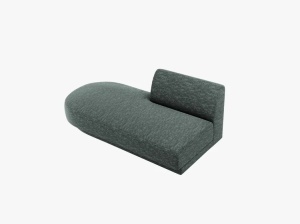 MODUL SEZLONG MILEY, PE STANGA, VERDE BENZINA, CU TAPITERIE DIN TEXTIL CHENILLE HAGA, MICADONI - Img 4
