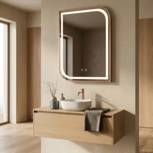 OGLINDA CU LED, ZONE 80X60, AURIU ROSE PERIAT, CALITATE SUPERIOARA - Img 7