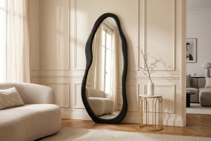 OGLINDA DE PERETE VERTICALA, ORGANIC 180CM, REALIZATA DIN MDF, CULOARE NEAGRA, ARTIM GROUP - Img 5