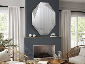 OGLINDA DECORATIVA 120CM, LAVERNA, COD 434799 , ARGINTIU, DESIGN MODERN - Img 2