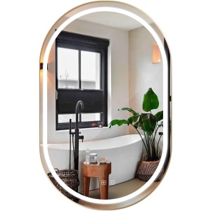 Oglindă LED OLL 60x90 cm Brush Gold, CALITATE SUPERIOARA