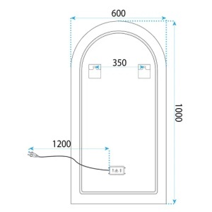 OGLINDA PENTRU BAIE, CU LED 60x100cm DART GOLD, CALITATE SUPERIOARA - Img 7
