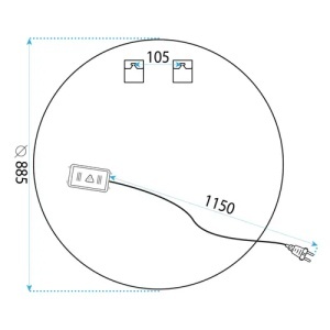 OGLINDA PENTRU BAIE, CU LED 90cm HZJ090, CALITATE SUPERIOARA - Img 8