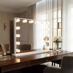 OGLINDA PENTRU BAIE, CU LED HOLLYWOOD ALBA, 80x60, CALITATE SUPERIOARA
