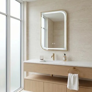 OGLINDA PENTRU BAIE, CU LED ZONE 70X50CM, AURIU PERIAT, CALITATE SUPERIOARA - Img 3