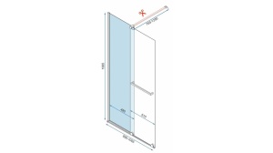PARAVAN DE DUS REA CORTIS, 100CM, AURIU, DIN STICLA, CALITATE SUPERIOARA - Img 6