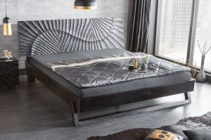 PAT 180X200CM, SCORPION, DIN LEMN MASIV MANGO NEGRU, SCULPTAT MANUAL, ARTIM GROUP SELECTION - Img 2