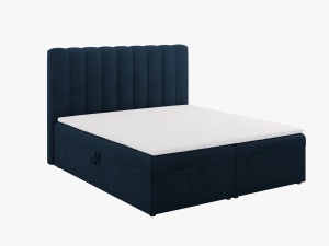PAT CONTINENTAL TAPITAT KELP, 140X200, ALBASTRU ROYAL, SOMIERA RABATABILA, CU TAPITERIE DIN TEXTIL STRUCTURAT MOLYBDEN, MICADONI