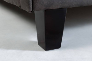 PAT KENSINGTON 180X200CM, PICIOARE DIN LEMN SI MICROFIBRA FINA, COD 41413, CULOARE GRI INCHIS - Img 5