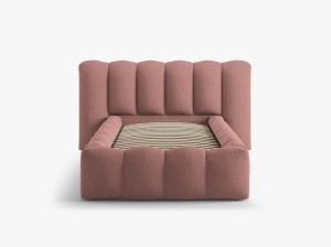PAT SINGLE LUPINE, ROZ INCHIS, CU TAPITERIE DIN TEXTIL STRUCTURAT MOLYBDEN, MICADONI - Img 2