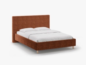 PAT TAPITAT, ELOISE, 160x200, CARAMIZIU, SOMIERA RABATABILA, CU TAPITERIE DIN TEXTIL BOUCLE ROLF, MICADONI
