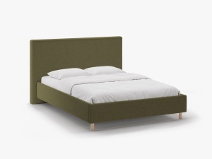 PAT TAPITAT, ELOISE, 180x200, VERDE, SOMIERA RABATABILA, CU TAPITERIE DIN TEXTIL STRUCTURAT MOLYBDEN, MICADONI