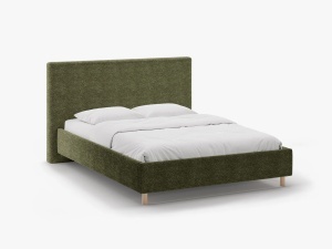PAT TAPITAT, ELOISE, 180x200, VERDE, SOMIERA RABATABILA, CU TAPITERIE DIN TEXTIL BOUCLE ROLF, MICADONI