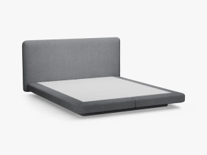 PAT TAPITAT LINEA, 160X200, GRI INCHIS, CU TAPITERIE DIN TEXTIL BOUCLE BALOO, MICADONI - Img 3