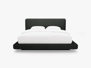 PAT TAPITAT LINEA, 160X200, NEGRU, CU TAPITERIE DIN TEXTIL BOUCLE BALOO, MICADONI - Img 2