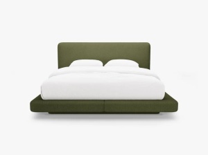 PAT TAPITAT LINEA, 160X200, VERDE MASLINIU INCHIS, CU TAPITERIE DIN TEXTIL BOUCLE BALOO, MICADONI - Img 2