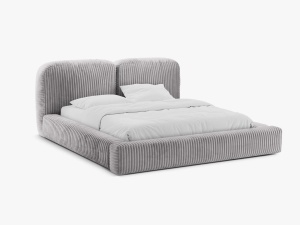 PAT TAPITAT MARTINA, 200X200, GRI DESCHIS, SOMIERA RABATABILA, CU TAPITERIE DIN TEXTIL CORDUROY TILIA, MICADONI