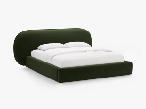 PAT TAPITAT, OVALO, 200x200, VERDE ARMY, SOMIERA RABATABILA, CU TAPITERIE DIN CATIFEA MAGIC VELVET, MICADONI