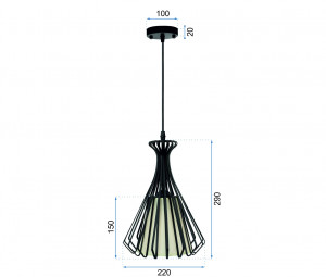 PENDUL APP222-1CP, 22x29 cm, NEGRU, DIN METAL, STIL MODERN, TU - Img 6
