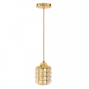 PENDUL CRYSTAL GOLD APP724-1CP, 85X10, AURIU, DIN METAL SI STICLA, STIL MODERN, TU - Img 2