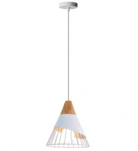 PENDUL METAL SCANDINAV APP223-1CP, 25x28x100 cm, ALB SI MARO/NATURAL, DIN LEMN SI METAL, STIL MODERN, TU - Img 2
