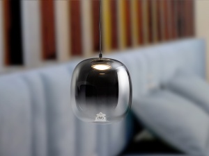 PENDUL ONICE, 30/220 CM, NEGRU MAT/FUMURIU, DIN METAL SI STICLA, STIL MODERN - Img 2