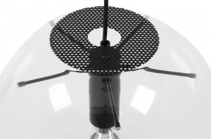 PENDUL SANDRA 30, NEGRU/TRANSPARENT, DIN METAL SI STICLA, STIL MODERN - Img 2