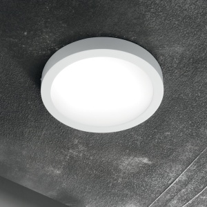 PLAFONIERA UNIVERSAL PL D40 ROUND, ALB, DIN OTEL, STIL MODERN - Img 2