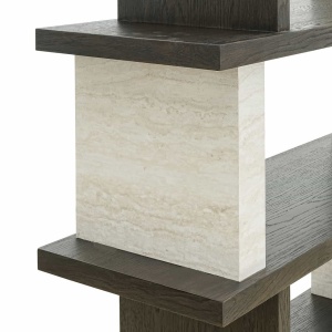 RAFT ORGANIZATOR WALDORF 213083, CONFECTIONAT DIN LEMN, FURNIR, PAL SI PIATRA, CULOARE BEJ/MARO, STIL MODERN - Img 6