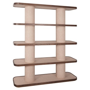 RAFT ORGANIZATOR WILLOX 214295, CONFECTIONAT DIN METAL, TEXTIL, PAL SI LEMN DE STEJAR, CULOARE BEJ, STIL MODERN