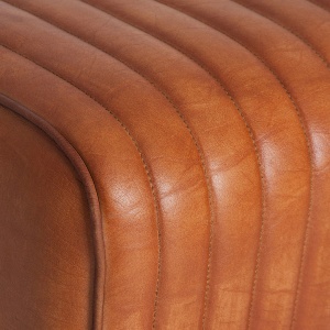 SCAUN BAR ALMSTOCK 75CM, DIN LEMN MASIV SI PIELE NATURALA, STIL RETRO, VICAL HOME - Img 2