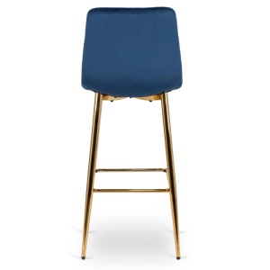 SCAUN BAR, ARTIM MEBLE, REALIZAT DIN CATIFEA SI METAL, CULOARE ALBASTRU/AURIU, STIL MODERN - Img 6