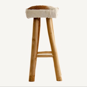 SCAUN BAR DALLAS, DIN PIELE NATURALA SI LEMN, STIL VINTAGE, VICAL HOME - Img 2