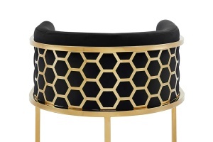 SCAUN BAR, ELEGANCE 180CM, DIN CATIFEA SI METAL, CULOARE NEGRU/AURIU, ARTIM GROUP SELECTION - Img 2