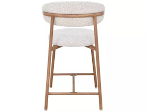SCAUN BAR ELTON H2, BEJ DESCHIS 255/STEJAR, TAPITERIE DIN TEXTIL SI PICIOARE DIN METAL, STIL MODERN - Img 5